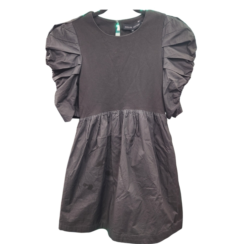 English Factory Black Puff Sleeve Babydoll Dress NWT Size XS(H)